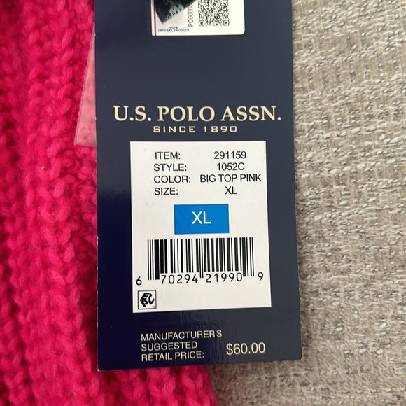 U.S. Polo Assn pink button up cardigan Size XL.. - Picture 7 of 8
